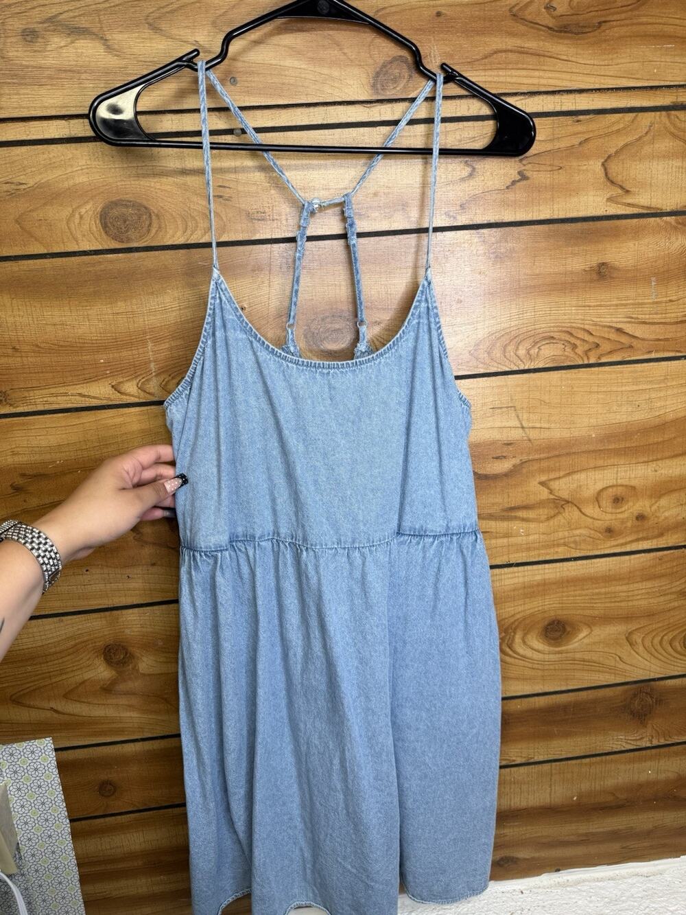 American Eagle Denim Dress Flowy, Size Large 100% Cotton